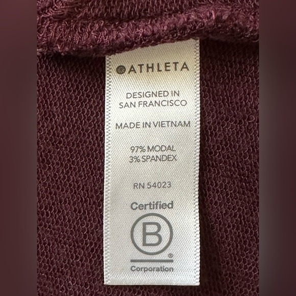 Athleta Soft Cassis Heather Long Sleeve Mindset Sweatshirt - size xs - Picture 5 of 9